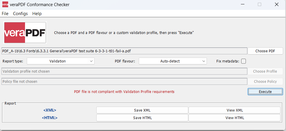veraPDF GUI results